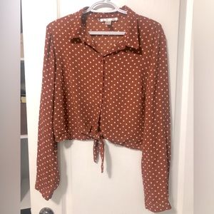 Streetwear Society Orange Polka Dots Blouse